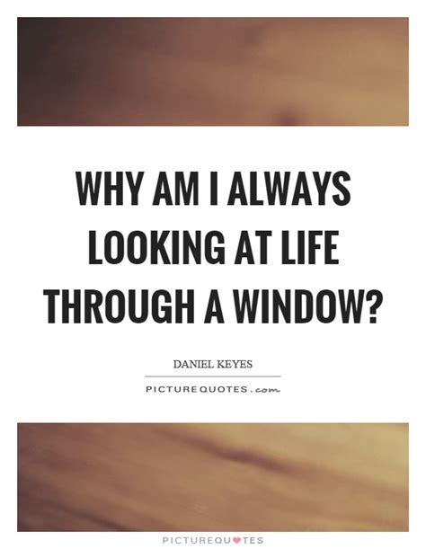 Why am I always looking at life through a window? Picture Quotes