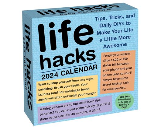 Life Hacks Calendar