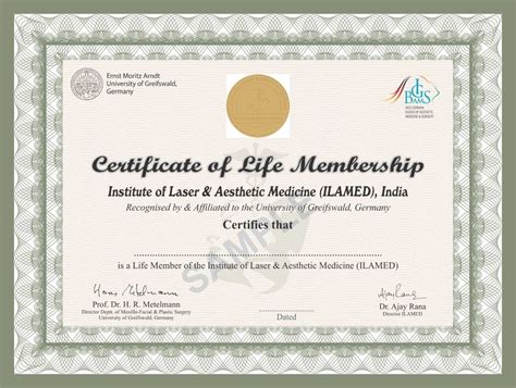 Life Membership Certificate Template