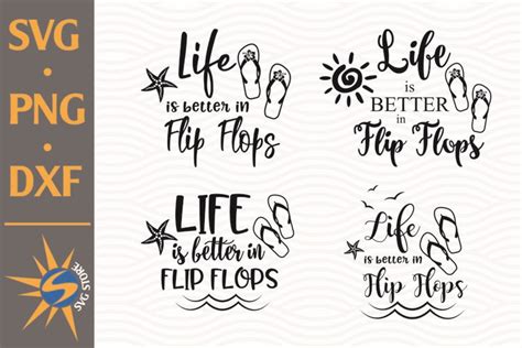 Download Life is Better in Flip Flops SVG... Silhouette DXF Files