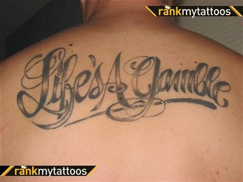 Rolling the Dice with Lifes A Gamble: Unleashing a Bold and Edgy Tattoo Style