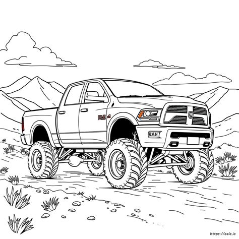Lifted Dodge Ram Coloring Page