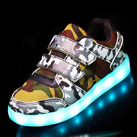 E CN led luminous Kids Shoes for boys girls Light Children