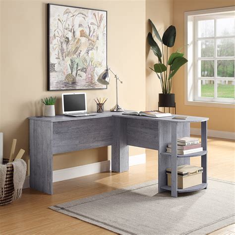 Furniture of America Roque Solid Wood Corner Office Table Wood corner desk, Corner writing