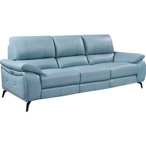 Light Blue Leather Sofa