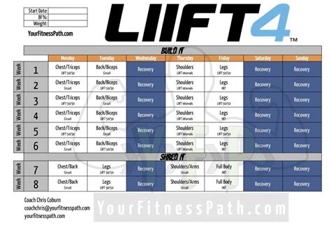 Liift4 Workout Calendar