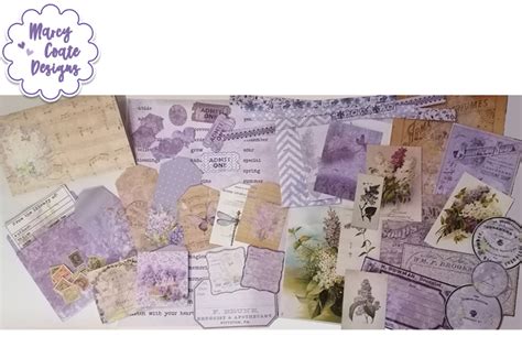 Download Lilacs Printable Ephemera, Tags, Pockets For Crafts