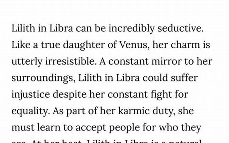 Lilith In Libra