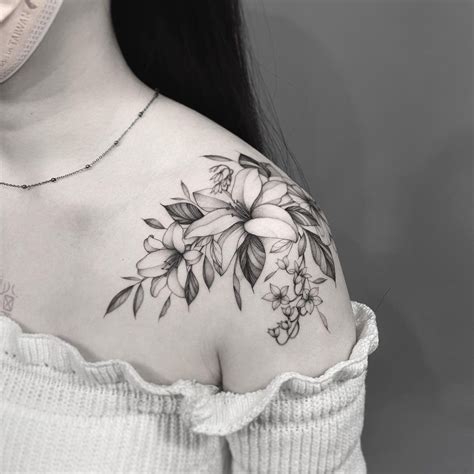 Lily Shoulder Tattoo