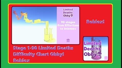 Limited Deaths Difficulty Chart Obby - Roblox