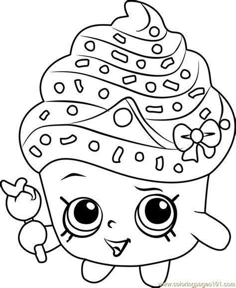 Limited Edition Cupcake Queen Shopkins Coloring Pages