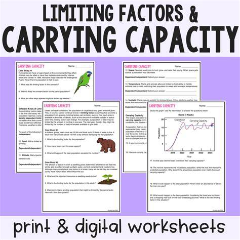 Limiting Factors Worksheet