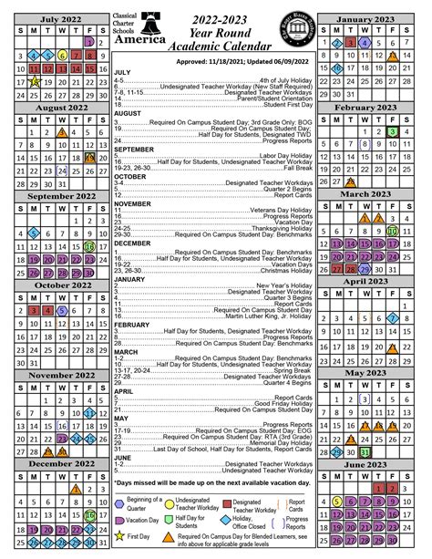 Lincoln Charter Calendar