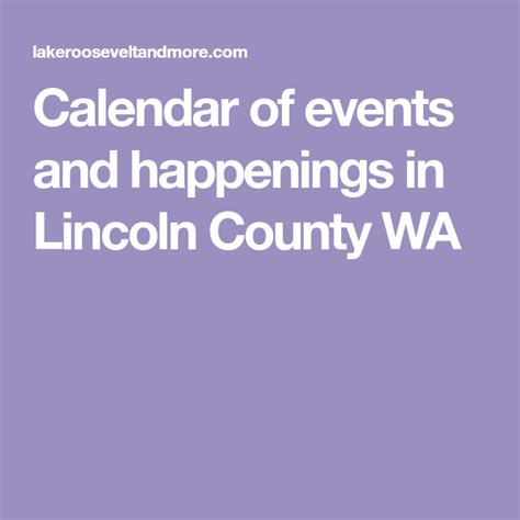 Lincoln City Events Calendar