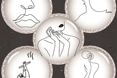 Download Line Art Digital Collage Sheet, Woman Files DXF Files