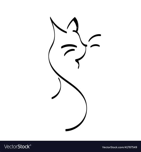 Line Art Simple Cat Tattoo