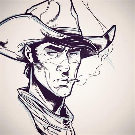 Line Drawing Cowboy