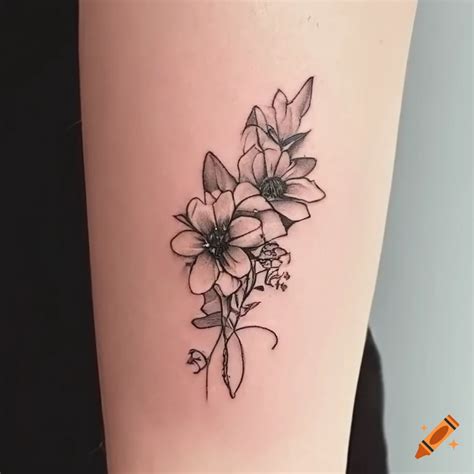 Line Flower Tattoo
