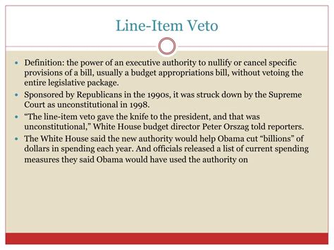 Impeccably Defined: Understanding Line Item Veto and Its Significance in Government Financials