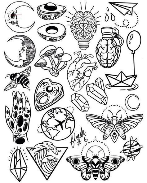 Line Work Tattoo Flash