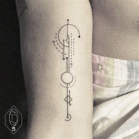 Linear minimal airplane tattoo