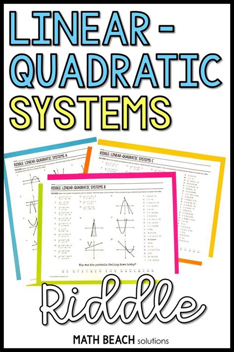 Linear Quadratic Systems Worksheet