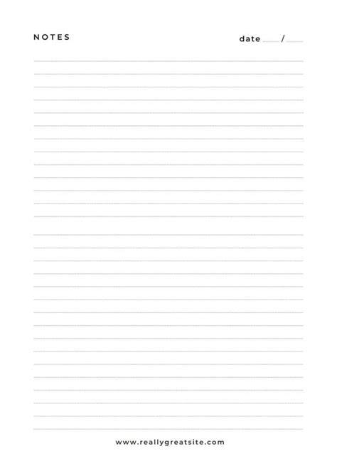 Lines On Template To Make Note Pad
