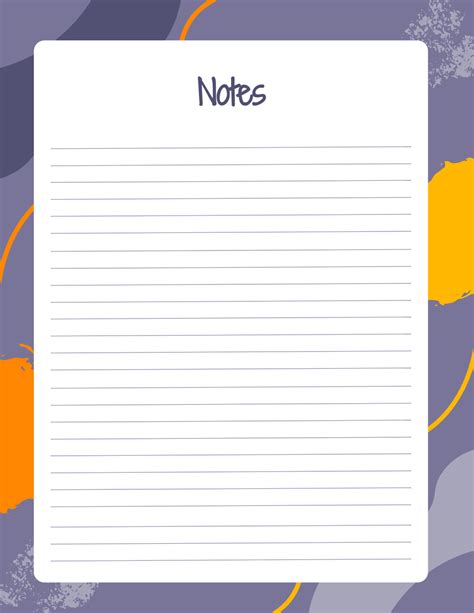 Lines On Template To Make Note Pad Picture