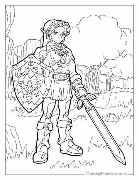 Link Legend Of Zelda Coloring Pages