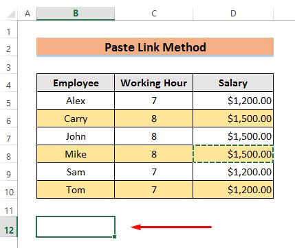 Link Range of Cells Between Worksheets Using “Paste Link“