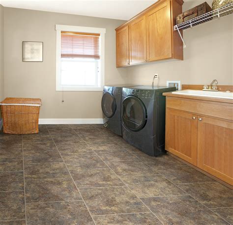 Linoleum laundry flooring: stylish and practical solution.