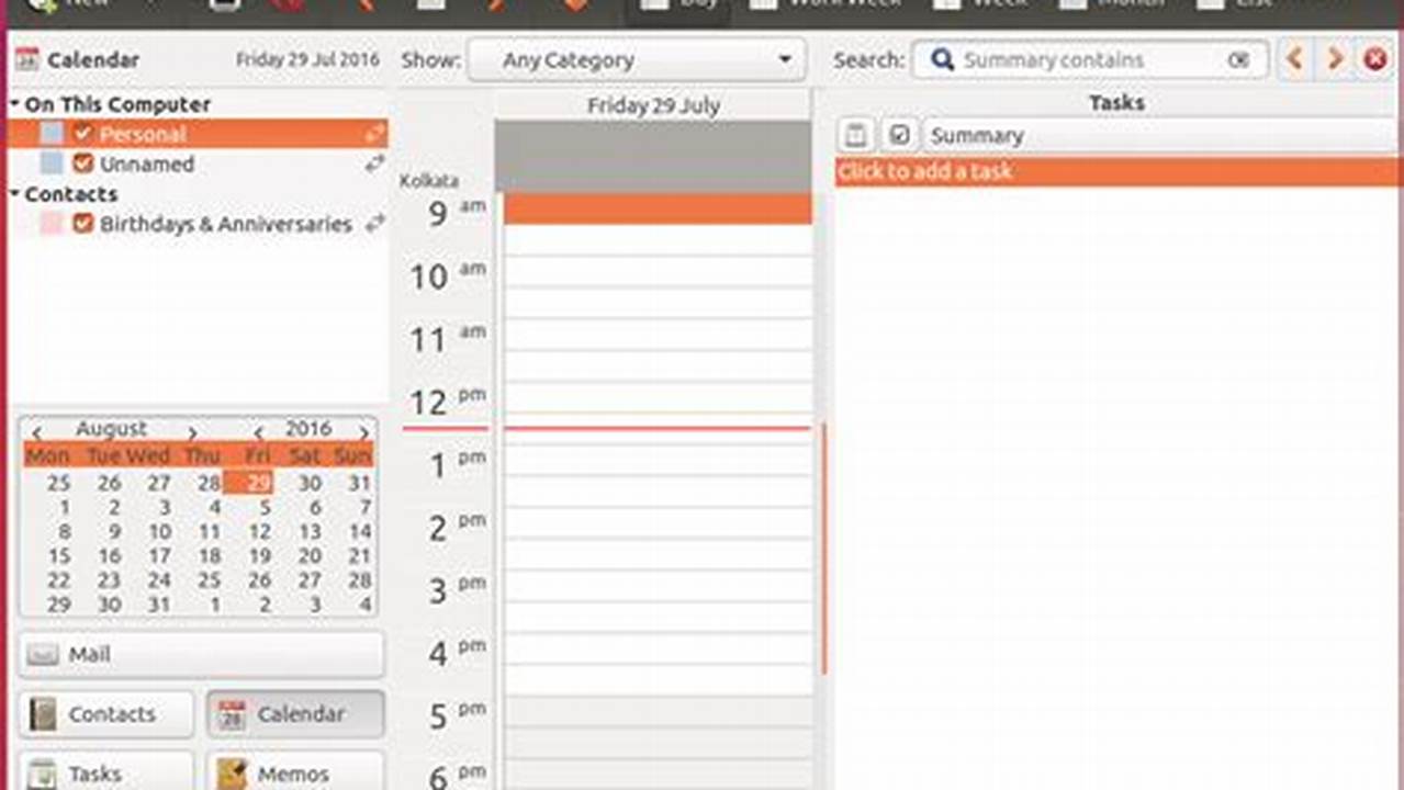 Linux Mint Calendar App