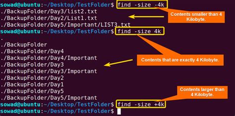 Linux FIND by Size Example