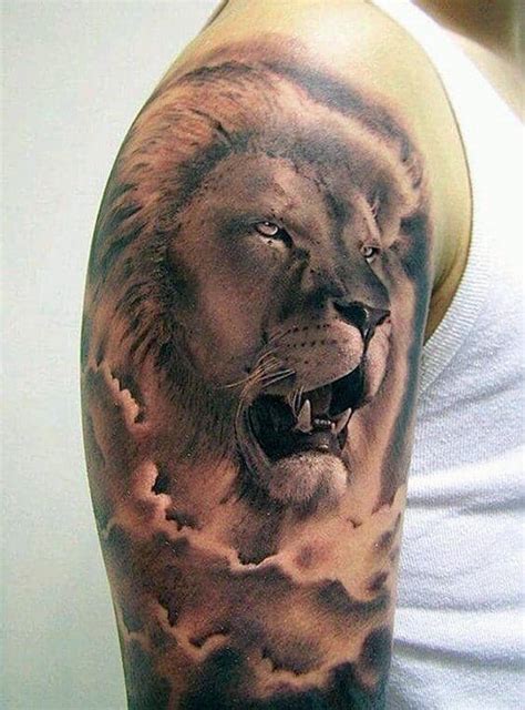 Half Sleeve Lion Arm Tattoos For Men