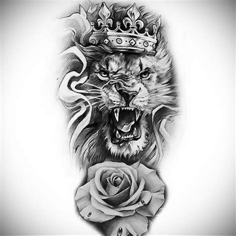Leo Lion Tattoo with Crown Tattoo Ideas and Inspiration