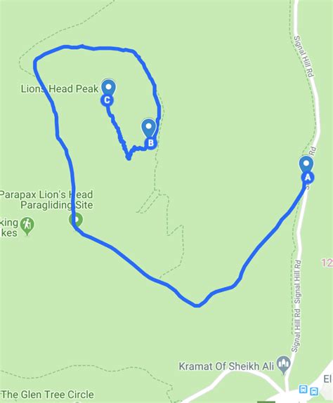 Lion's Head trail map