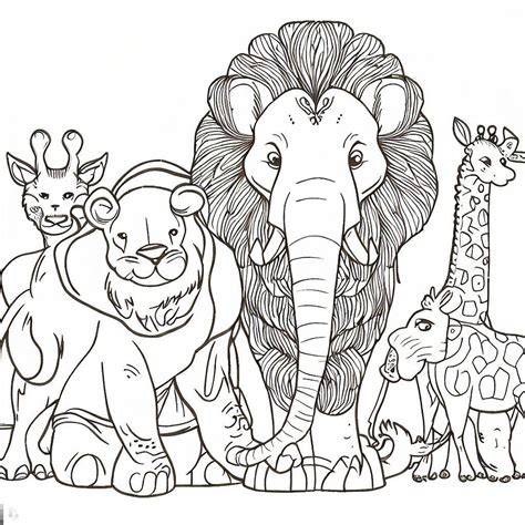 Lion And Elephant Coloring Pages