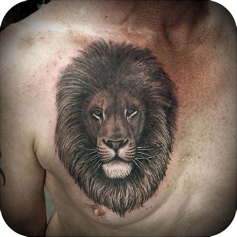 Lion chest piece (in progress) Chest piece, Tattoo work