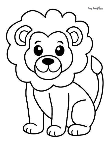 Lion Coloring Pages Easy