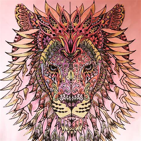 Lion Coloring Pages For Adults Already Colored