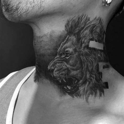 Lion Neck Tattoo