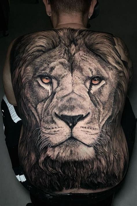 Lion Tattoo For Back