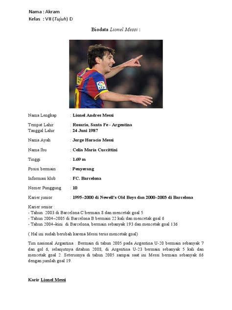 Lionel Messi Biodata