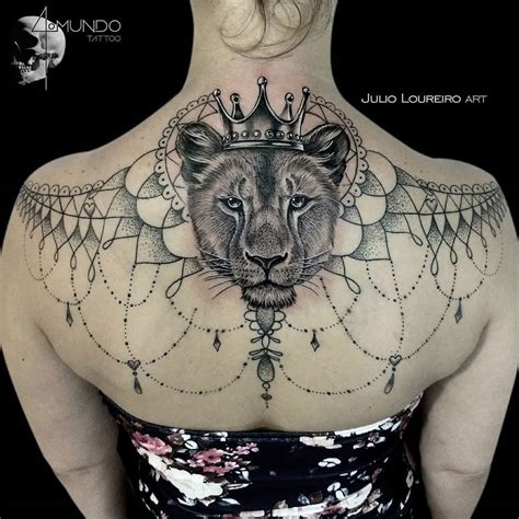 Lioness Tattoo On Back