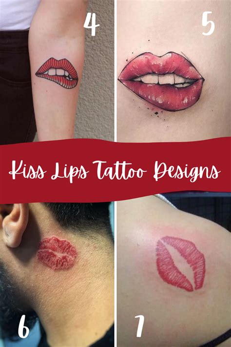 Kissing tattoo symbolic meaning and great designs Lip