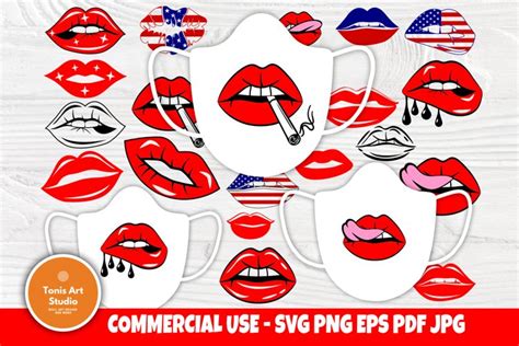 Download Lips SVG Bundle, Funny Face Mask Files DXF Files