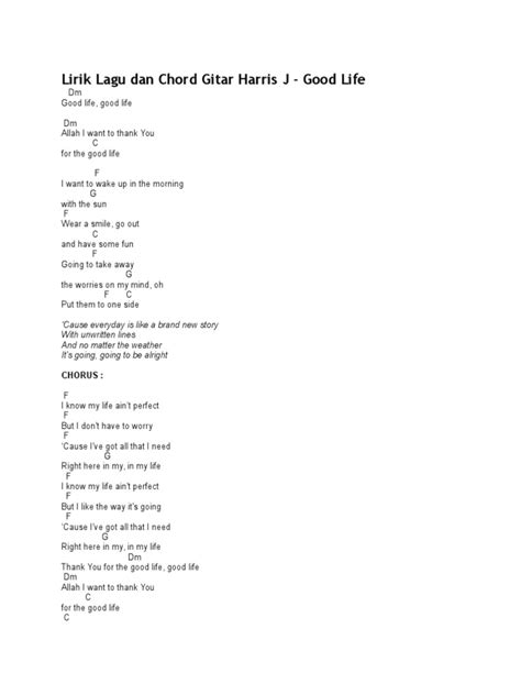 Harris j good life (with lyric) YouTube
