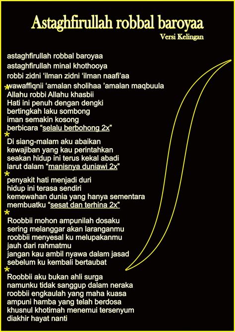 Lirik Sholawat Astaghfirullah Versi Jawa