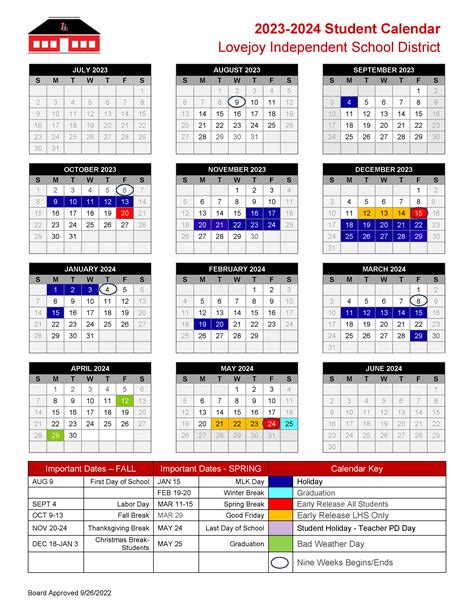 Lisd Calendar 2024-25