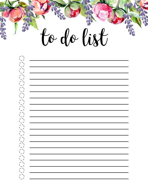 Printable To Do List PDF Fillable Form for Free Download To do